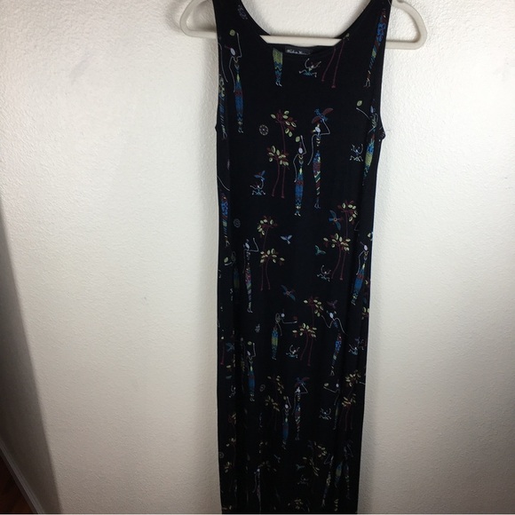 Made In Heaven Women's Black Slinky Stretch Sleeveless  Maxi Tank Dress Size S - Picture 1 of 13